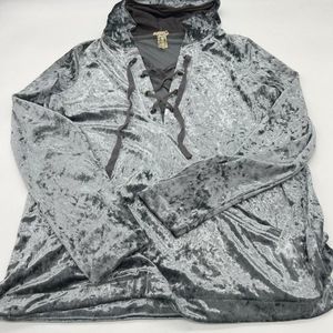 Gimmicks Lace Up Velvet Hoodie size Large